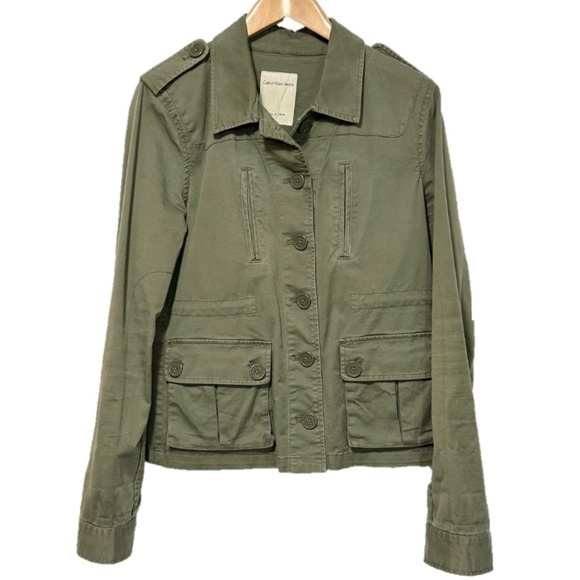 Calvin Klein Jeans Cotton Stretch Utility Jacket Size L - Picture 1 of 16